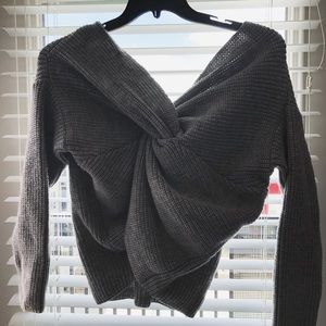 Grey Knot Sweater/Top